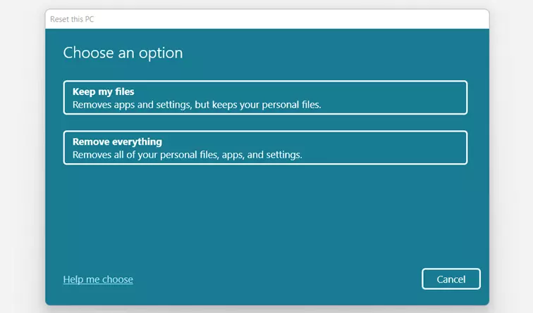 Image: Windows 11: Assistant “Reset this PC”
