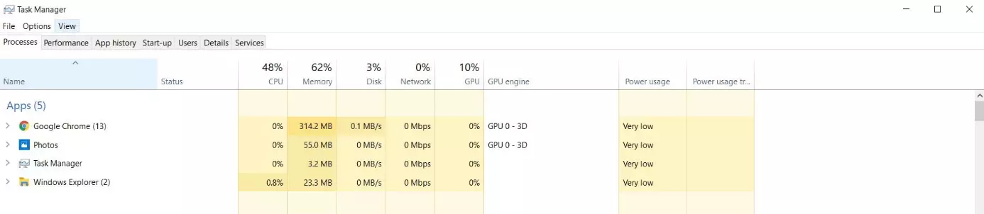 Image: Windows 10 Task Manager