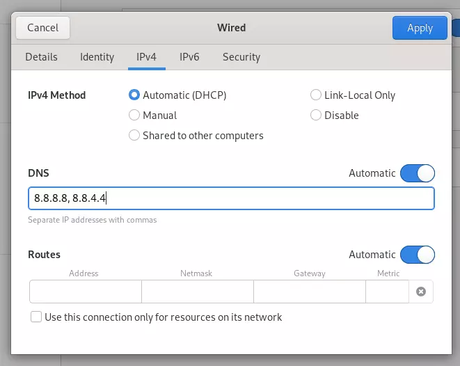 Network settings with option to enter DNS servers in Debian Network settings with option to enter DNS servers in Debian