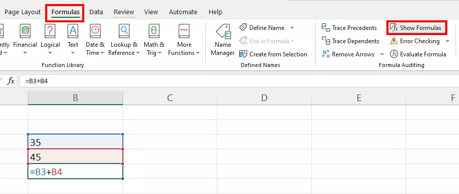 Excel: Show formulas Image: Excel: Show formulas