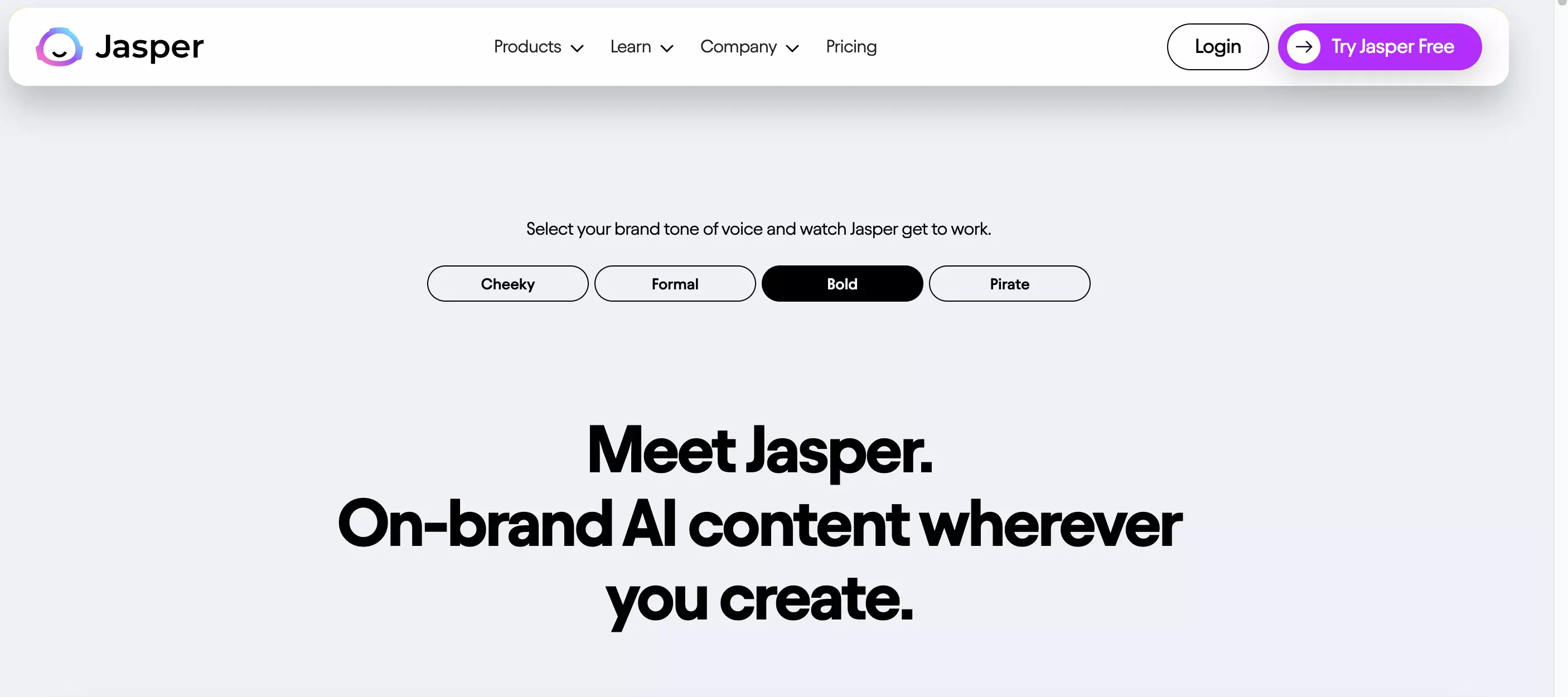 Screenshot of Jasper website Screenshot of Jasper website