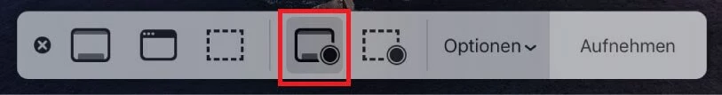 Image: The symbol to record in full-screen mode