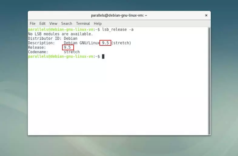Image: lsb_release -a with all base information about your distribution