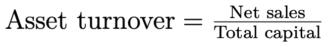 Asset turnover: Formula Asset turnover: Formula